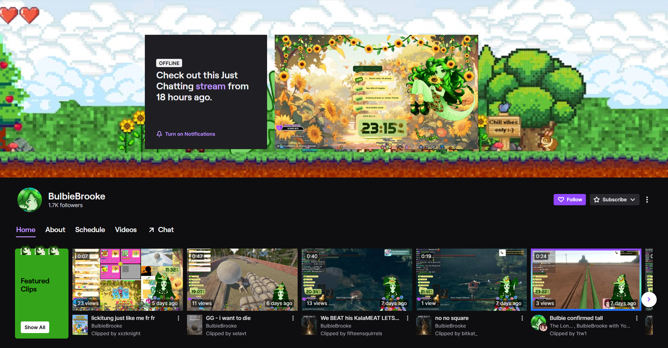 Twitch page